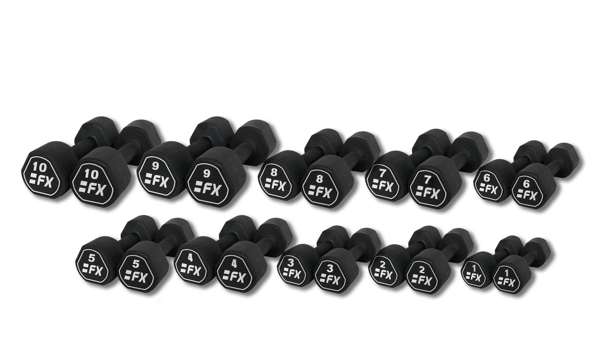 HyperFX 1-10kg Urethane Dumbbell Set