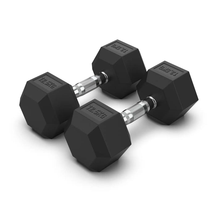Torque Dumbbell, Rubber Hexagon - 12.5 Kg
