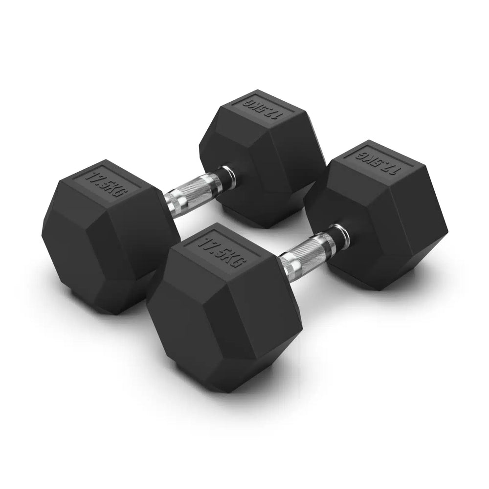 Torque Dumbbell, Rubber Hexagon - 17.5 Kg