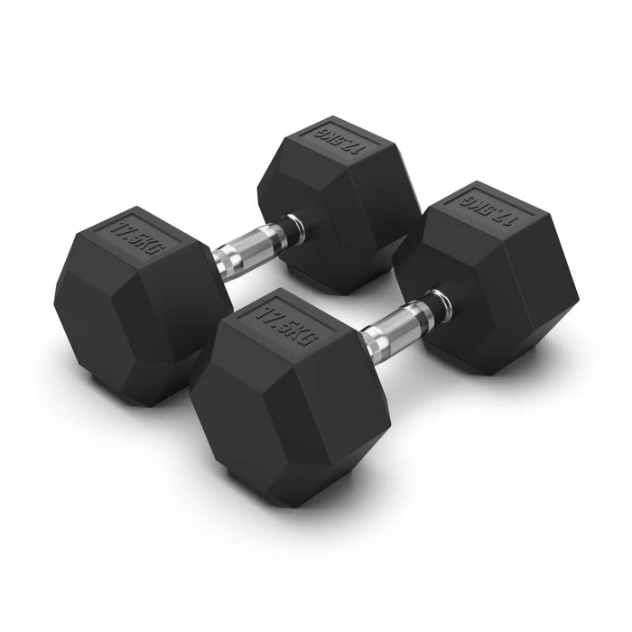 Torque Dumbbell, Rubber Hexagon - 17.5 Kg