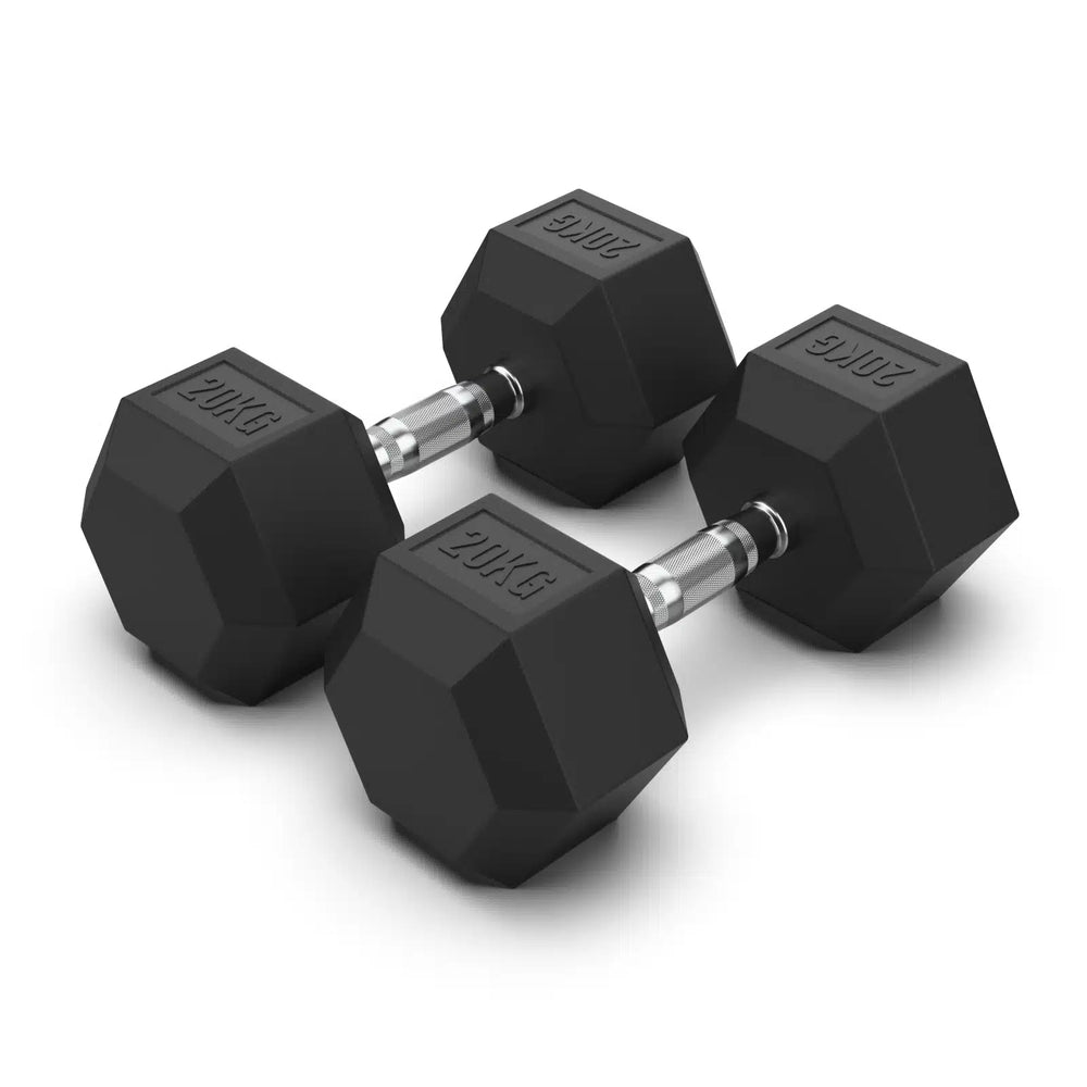 Torque Dumbbell, Rubber Hexagon - 20 Kg