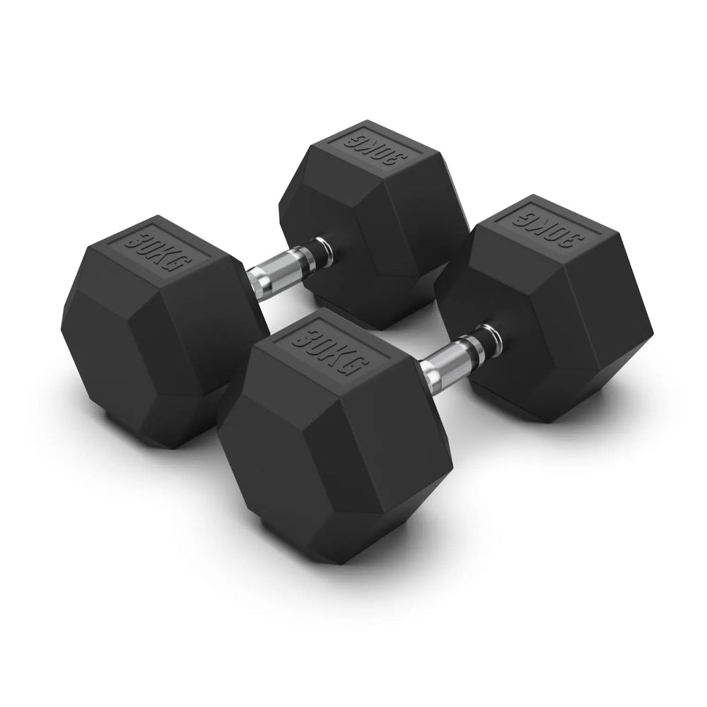 Torque Dumbbell, Rubber Hexagon - 30 Kg