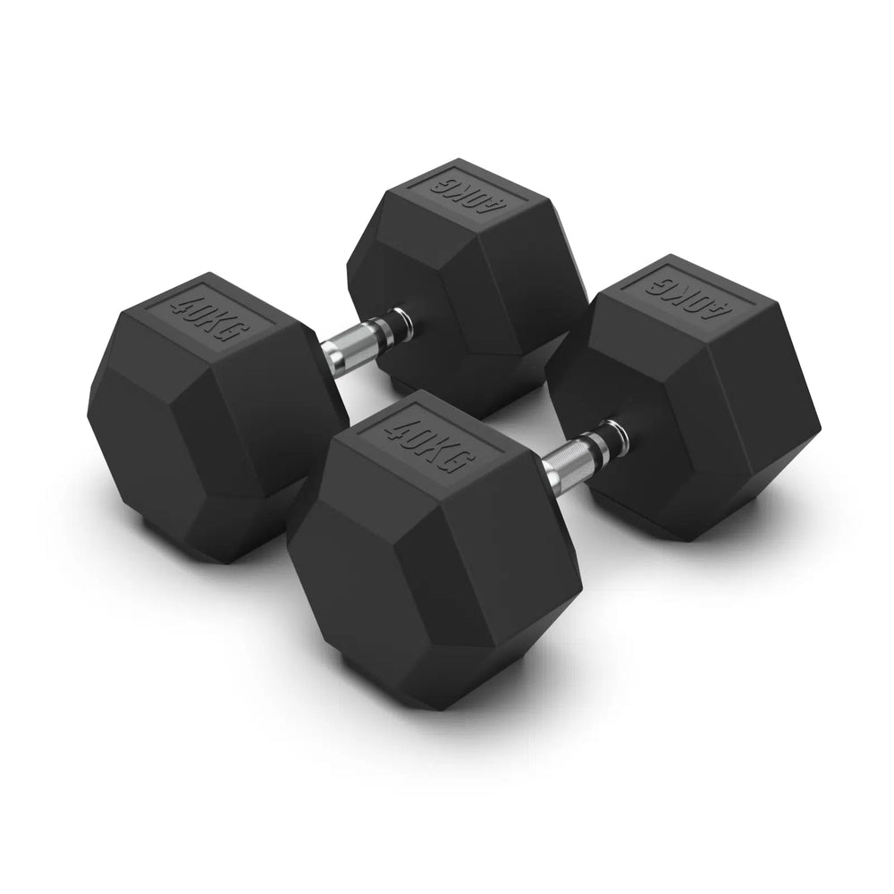 Torque Dumbbell, Rubber Hexagon - 40 Kg