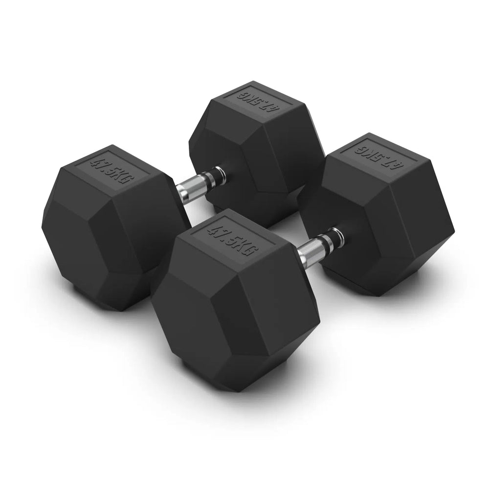 Torque Dumbbell, Rubber Hexagon - 47.5 Kg