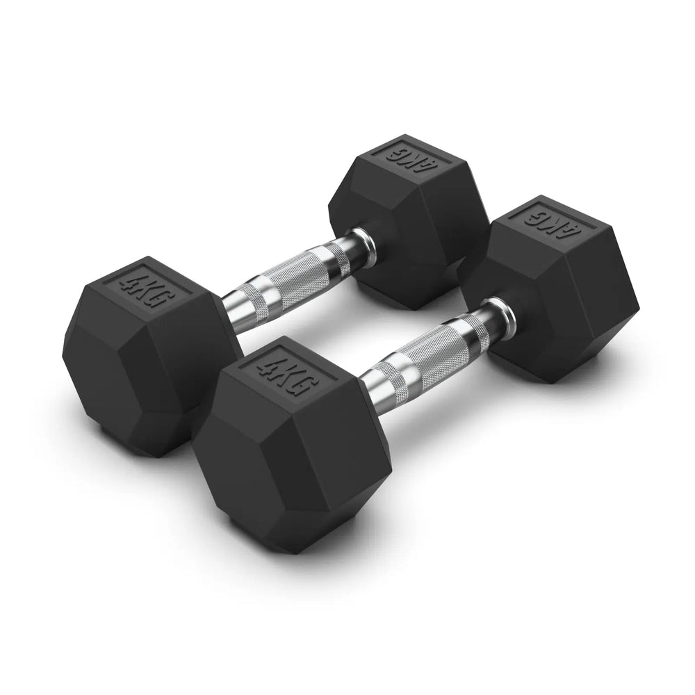 Torque Dumbbell, Rubber Hexagon - 4 Kg