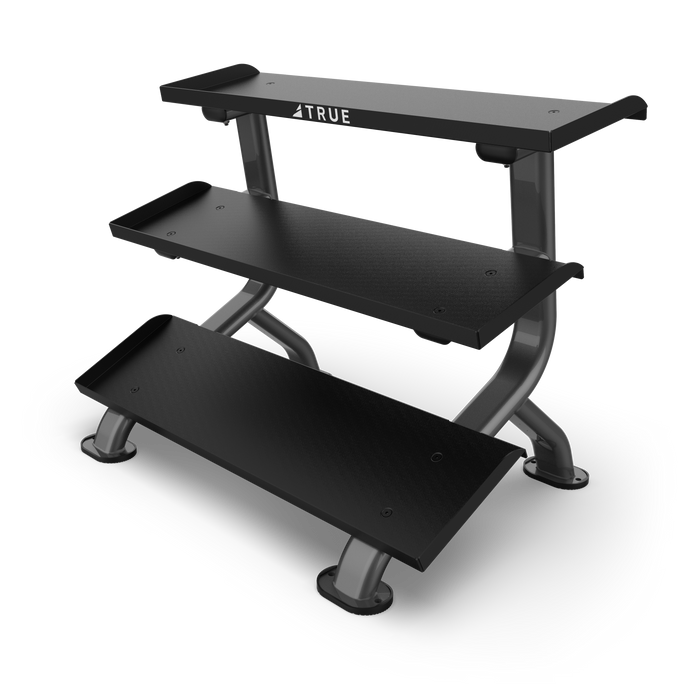 True Fitness Force 3-Tier Flat Tray Dumbbell Rack