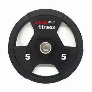 Snap Fitness 5kg Urethane Olympic Plate - White Logo