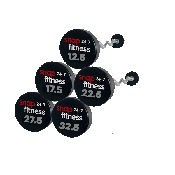 Snap Fitness 12.5Kg to 32.5Kg EZ barbells - Gray Logo