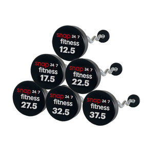 Snap Fitness 12.5Kg to 37.5Kg EZ barbells - White Logo