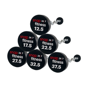 Snap Fitness 12.5Kg to 37.5Kg EZ barbells - Gray Logo