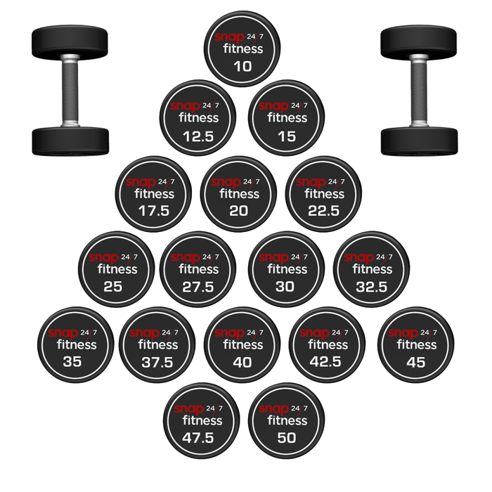 Snap CPU Urethane Dumbbell Set 20 Pairs Doubles 12.5,15,17.5