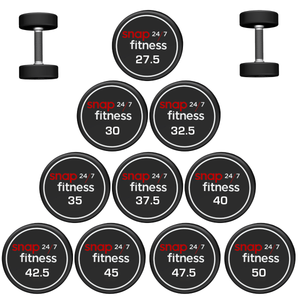 Snap CPU Urethane Dumbbell Set 27.5kg-50kg (10 pairs - 1ea)
