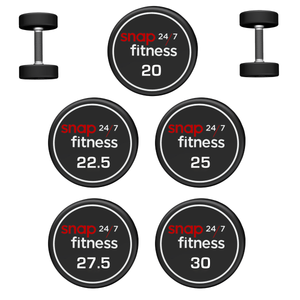 Snap CPU Urethane Dumbbell Set 20kg-30kg (5 pairs - 1ea)