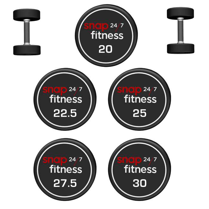 Snap CPU Urethane Dumbbell Set 20kg-30kg (5 pairs - 1ea)