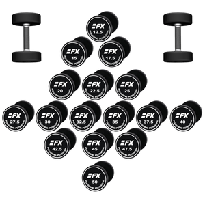 HyperFX 12.5 to 50Kg Dumbells - Dbl 12.5, 15, 17.5, 20 - Blk