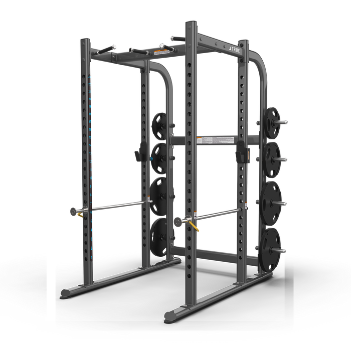 True Fitness XFW Power Rack with plate holders Charcoal