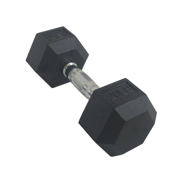 Torque Dumbbell, Rubber Hexagon - 17.5 Lb/7.9 Kg